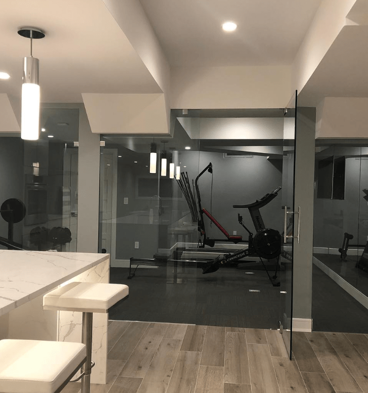 basement gym construction